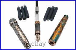 Klimt Three Of Life Pen Solid Silver Cap Bock Nib F Size Black Ink Cartridges