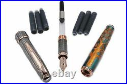 Klimt Three Of Life Pen Solid Silver Cap Bock Nib F Size Converter or Cartridges