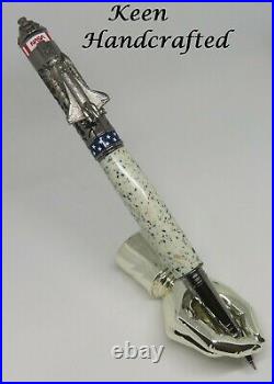 Lj Keen Handcrafted Handmade Asteroid Gun Metal Space Shuttle Rollerball Pen