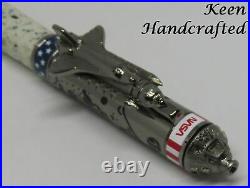 Lj Keen Handcrafted Handmade Asteroid Gun Metal Space Shuttle Rollerball Pen