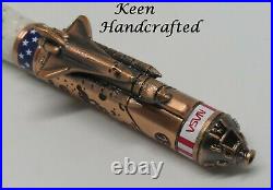 Ln Keen Handcrafted Handmade Kryptonite Antique Copper Space Shuttle Rollerbal