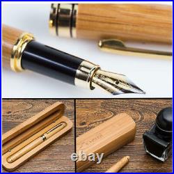 New ZenZoi Fountain Pen With Ink Set Case Handmade Bamboo Vintage JP No. 595