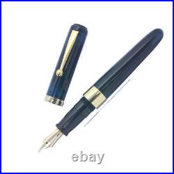 OHASIDO Handmade Fountain Pen Standard Size Lacquer Urushi Blue 18K Gold Ring