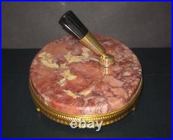 Parker Pen Company Fountain Pen Holder on Oval Marble Base with Gold Color Trim