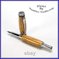 Pen HandMade Writing Ball Point Fountain Bethlehem Olive Wood Pens VIDEO 1362