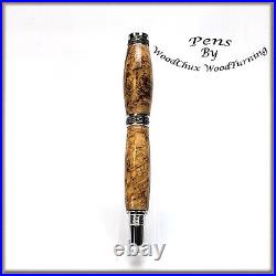 Pen HandMade Writing Ball Point Fountain Black Ash Burl Wood Pens VIDEO 1463