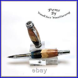 Pen HandMade Writing Ball Point Fountain Mallee Burl & Resin Wood Pens 1451a