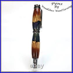 Pen HandMade Writing Ball Point Fountain Mallee Burl & Resin Wood Pens 1453a