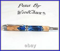 Pen HandMade Writing Ball Point Fountain Maple Burl Wood Pens SEE VIDEO 1267a