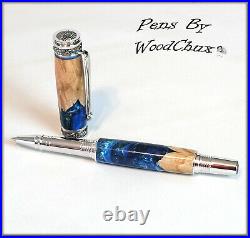 Pen HandMade Writing Ball Point Fountain Maple Burl Wood Pens SEE VIDEO 1267a