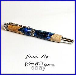 Pen HandMade Writing Ball Point Fountain Maple Burl Wood Pens SEE VIDEO 1278a