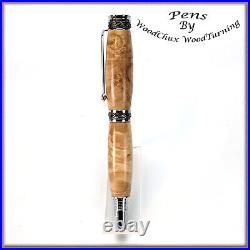 Pen HandMade Writing Ball Point Fountain Maple Burl Wood Pens VIDEO 1495