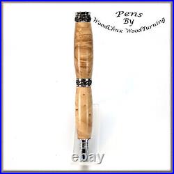 Pen HandMade Writing Ball Point Fountain Maple Burl Wood Pens VIDEO 1495