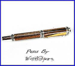 Pen Handmade Exotic Cocobolo Wood Rollerball Or Fountain Pens SEE VIDEO 1137