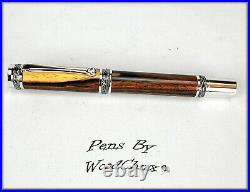 Pen Handmade Exotic Cocobolo Wood Rollerball Or Fountain Pens SEE VIDEO 1137a
