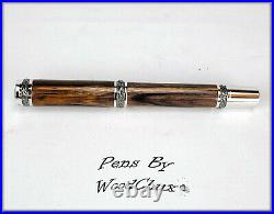 Pen Handmade Exotic Cocobolo Wood Rollerball Or Fountain Pens SEE VIDEO 1137a
