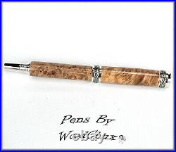 Pen Pens HandMade Writing Ball Point Fountain Maple Burl Wood SEE VIDEO 1130a