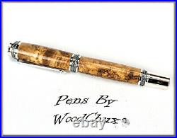 Pen Pens Handmade Black Ash Burl Wood Rollerball Or Fountain ART SEE VIDEO 1127