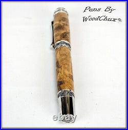 Pen Pens Handmade Black Ash Burl Wood Rollerball Or Fountain ART SEE VIDEO 1127