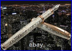 Pen & The City Handmade Solid Silver Fountain Pen Black Cartridges Pelikan Type