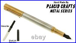Placid Crafts Handmade Raw Series Brass & Aluminum Fountain Pen / #368