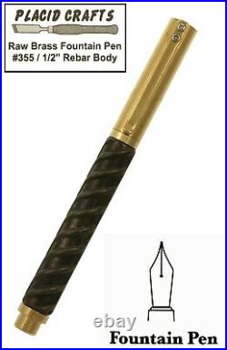 Placid Crafts Handmade Raw Series Brass & Rebar Fountain Pen / #355
