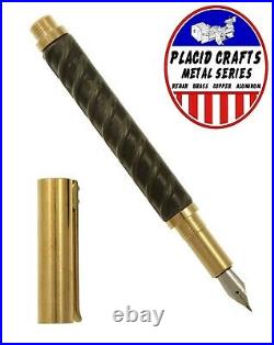Placid Crafts Handmade Raw Series Brass & Rebar Fountain Pen / #355