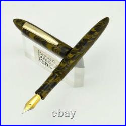 Ranga 8 Ebonite Fountain Pen Yellow Ripple, Hand Made, JoWo #6 Nib C/C