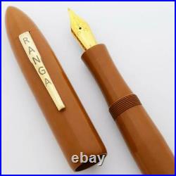 Ranga 8B Ebonite Fountain Pen Golden Brown, Hand Made, JoWo #6 Nib C/C (New)