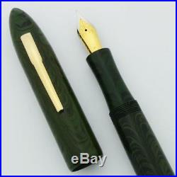 Ranga 8B Ebonite Fountain Pen Green Ripple, Hand Made, JoWo #6 Nib, C/C (New)
