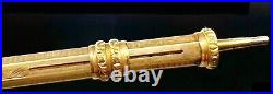 Rare Antique Pencil With Ruby Stone Telescopic Tip Filigree Design Working Well