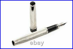 Silk Fountain Pen 925 Solid Silver F Nib Black Ink Waterman Cartridges