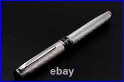 Silk Fountain Pen 925 Solid Silver F Nib Black Ink Waterman Cartridges