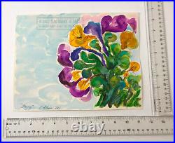 Spring Blooming 2011 Cathy Peterson Original Watercolor Painting w ink drawing