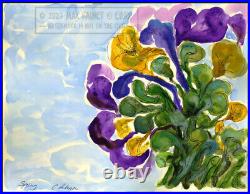 Spring Blooming 2011 Cathy Peterson Original Watercolor Painting w ink drawing