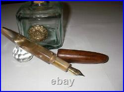 Stilografica Hot Tan Cigar Blancheurpens Beige Pearl Fountain Pen Handmade Nib