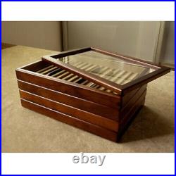 Toyooka Craft SC111 Pen Tray 15 fountain pens Alder wood with Cover Lid