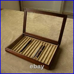 Toyooka Craft Wooden Pen tray (With fixed lid) sc112 Tray of 15 fountain pens