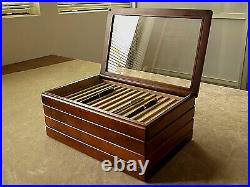 Toyooka Craft Wooden Pen tray (With fixed lid) sc112 Tray of 15 fountain pens
