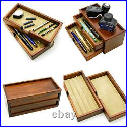 Toyooka Wooden Fountain Pen Storage Box Collection Case 8 pens NEW withTracking
