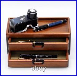 Toyooka craft 2-stage fountain pen box holds 8 pens Handcrafte From JAPAN