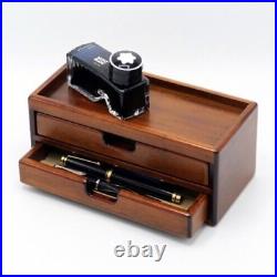 Toyooka craft 2-stage fountain pen box holds 8 pens Handcrafte From JAPAN