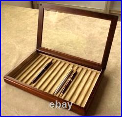 Toyooka craft Stackable Fountain pen tray with fixed lid for 15 pens Handcrafte