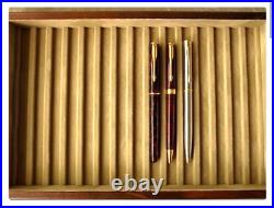 Toyooka craft Stackable Fountain pen tray with fixed lid for 15 pens Handcrafte