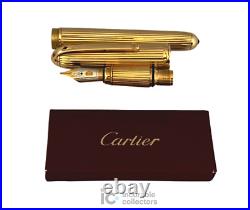 Uninked Vintage Cartier Louis Cartier 750 18 K Gold Sapphire Le Fountain Pen