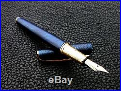 Unique Handmade Damascus Steel Fountain Pen With Blue plasma Coating A. K-27