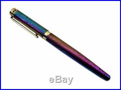 Unique Handmade Damascus Steel Fountain Pen With Rainbow Colours A. K-39