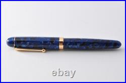 (Unused) HANDMADE Fountain Pen Onishi-Seisakusho Blue Acetate Fine Nib MINT