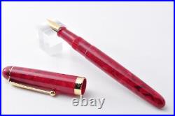 (Unused) HANDMADE Fountain Pen Onishi-Seisakusho Red Acetate Fine Nib MINT
