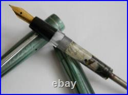 Vintage Chilton Wing Flow Fountainpen From 1935 Green Striped Used G/condition